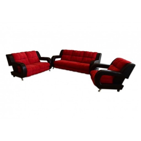 Sala 3 Piezas Famalt Monaco Hudson Color Rojo