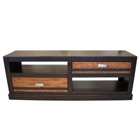 Centro De Entretenimiento Porta T.v. Muebles Chideli Quebec Color Chocolate/encino