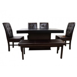 Mbkraft Veneto Chocolate Comedor  4 Sillas 1 Banca