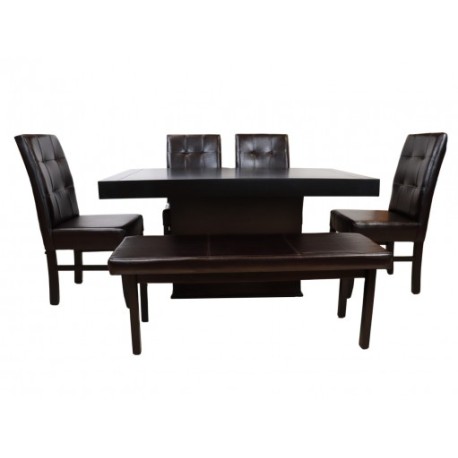 Mbkraft Veneto Chocolate Comedor  4 Sillas 1 Banca